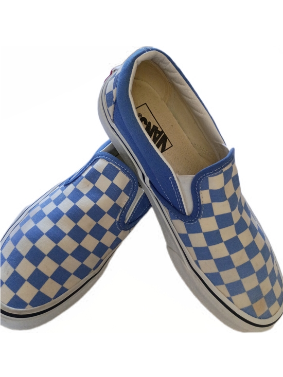 Vans Shoes - 🌊 OG Vans Blue Checkerboard Slip-Ons | Women’s 8